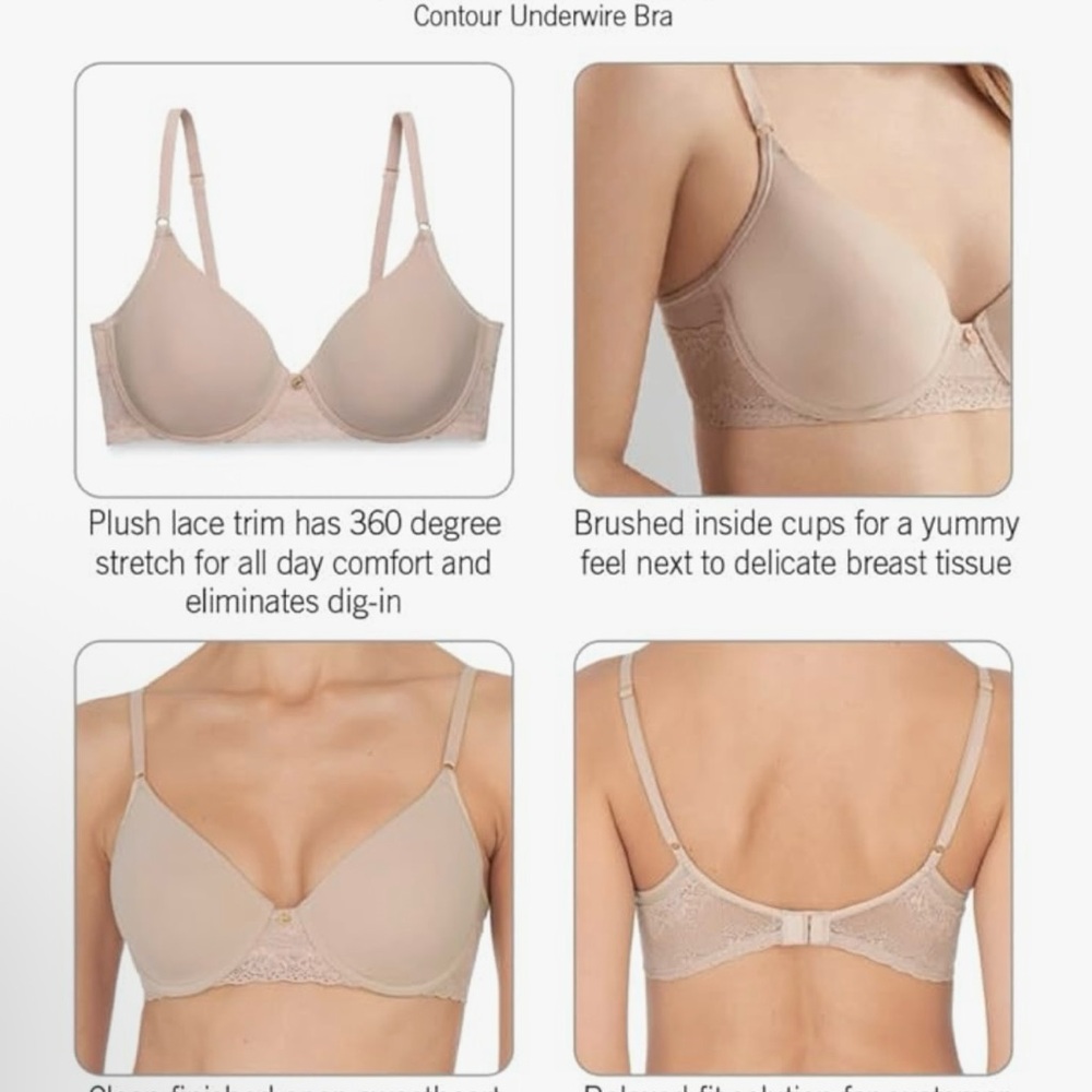 Natori Women's Bliss Perfection Contour Underwire Bra Cafe 34A NWT - Picture 6 of 6